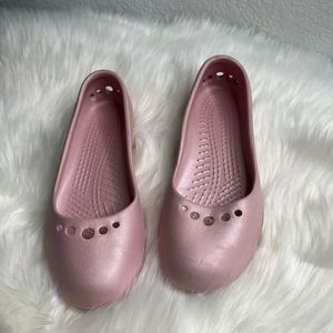 Light Pink Croc Flats Size 7